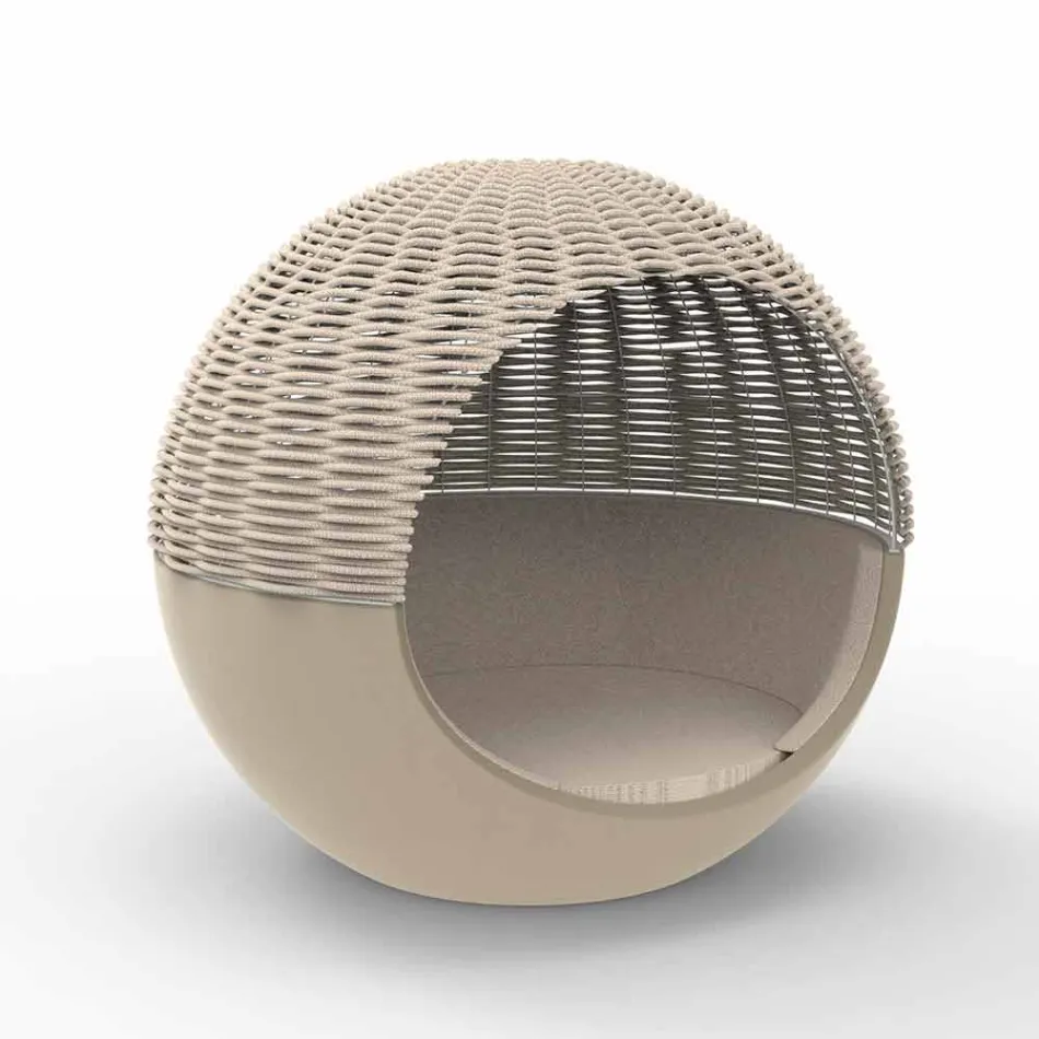 Lyxig trädgård Daybed rund design med flätat rep - Ulm Moon från Vondom Viadurini