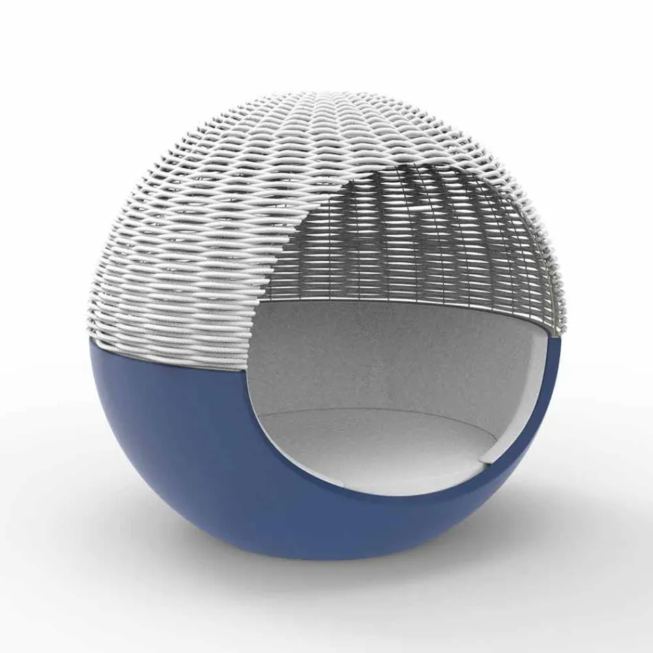 Lyxig trädgård Daybed rund design med flätat rep - Ulm Moon från Vondom Viadurini