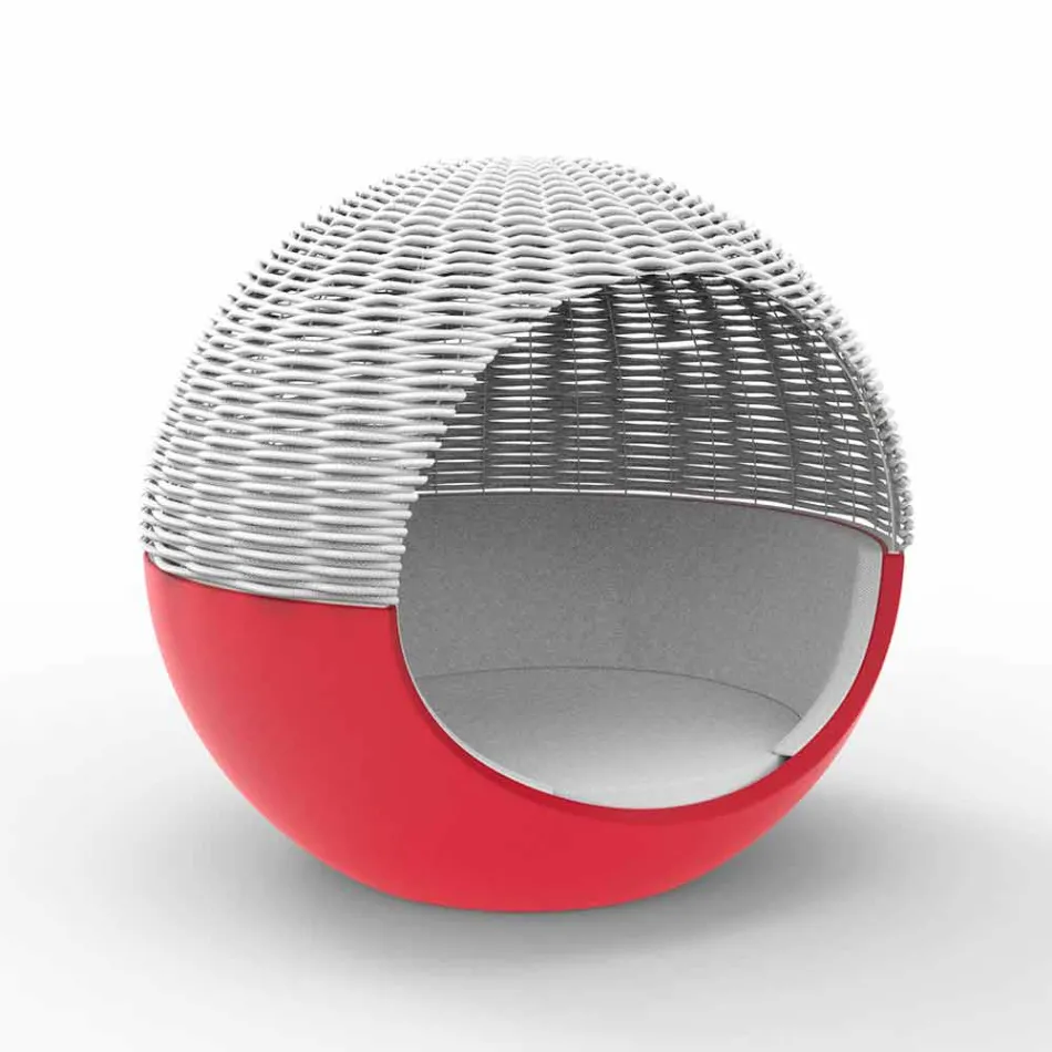 Lyxig trädgård Daybed rund design med flätat rep - Ulm Moon från Vondom Viadurini