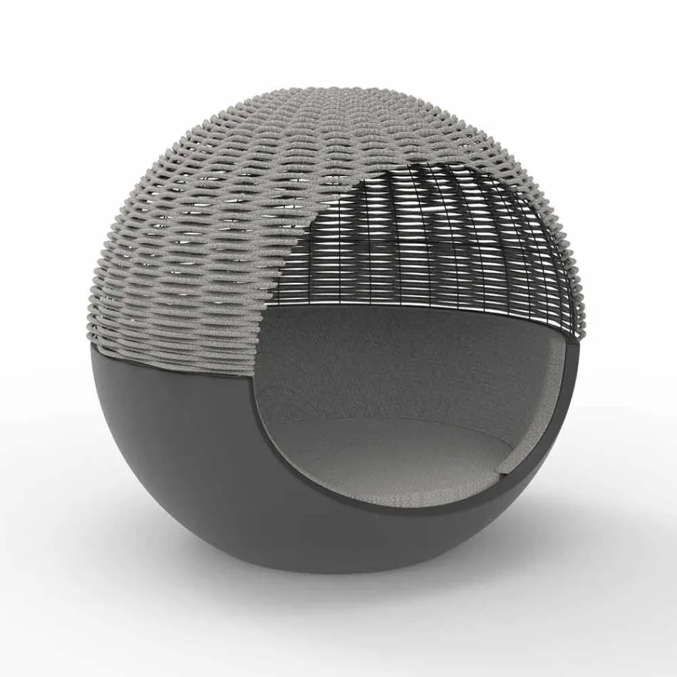 Lyxig trädgård Daybed rund design med flätat rep - Ulm Moon från Vondom Viadurini
