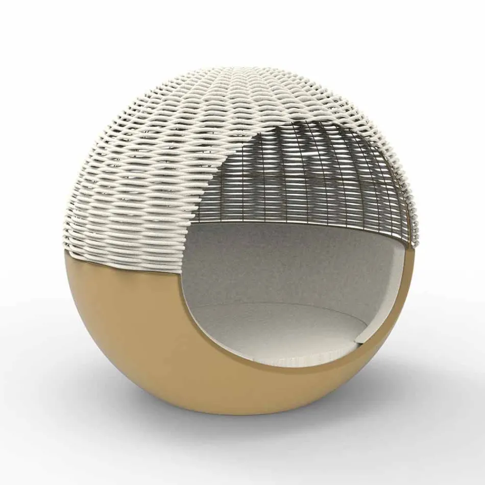 Lyxig trädgård Daybed rund design med flätat rep - Ulm Moon från Vondom Viadurini