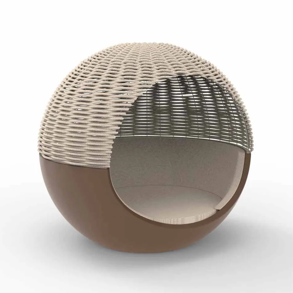 Lyxig trädgård Daybed rund design med flätat rep - Ulm Moon från Vondom Viadurini