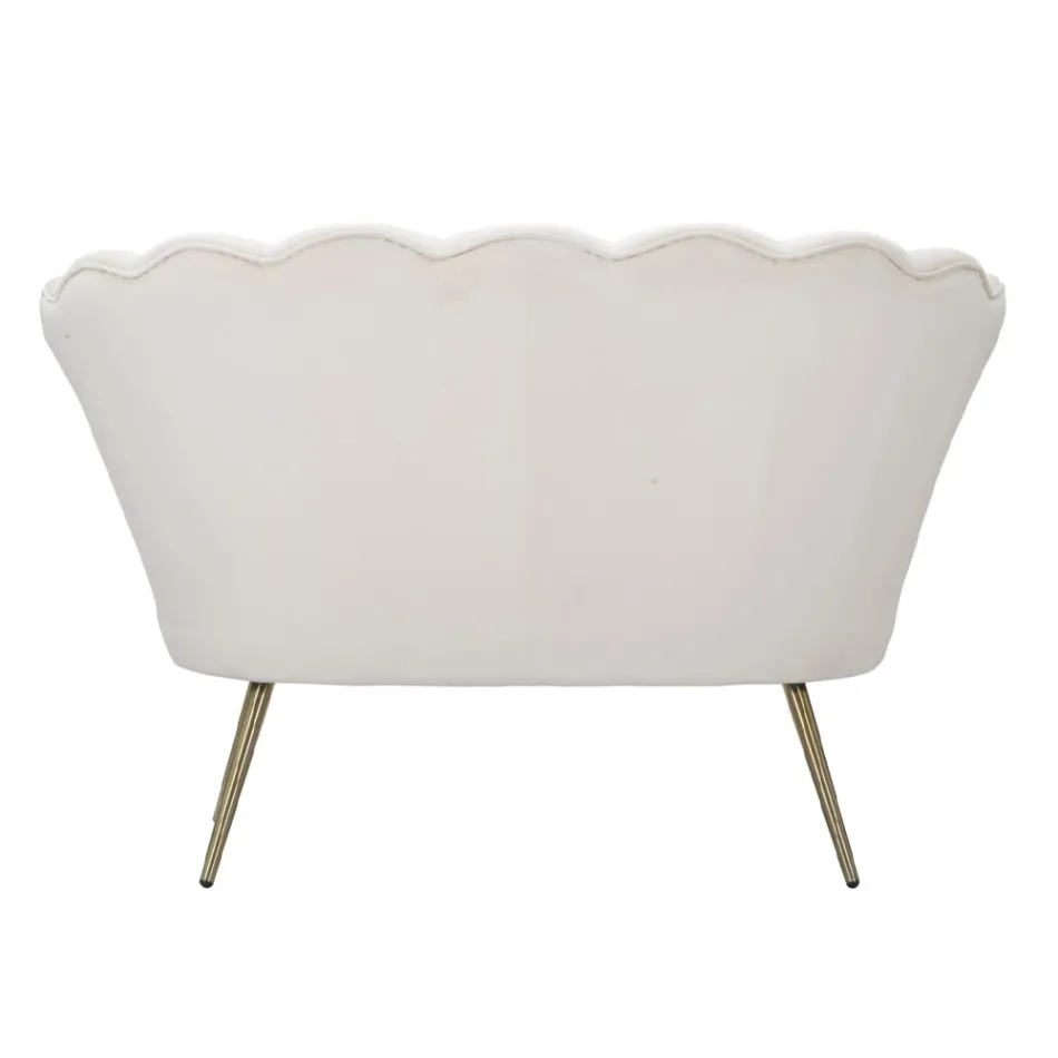 Modern 2 -sits soffa i sammet med gyllene järnfötter - Annina Viadurini