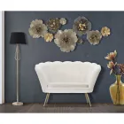 Modern 2 -sits soffa i sammet med gyllene järnfötter - Annina Viadurini