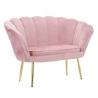 Modern 2 -sits soffa i sammet med gyllene järnfötter - Annina Viadurini