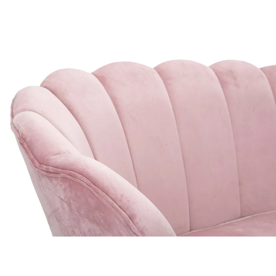 Modern 2 -sits soffa i sammet med gyllene järnfötter - Annina Viadurini