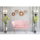 Modern 2 -sits soffa i sammet med gyllene järnfötter - Annina Viadurini