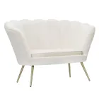 Modern 2 -sits soffa i sammet med gyllene järnfötter - Annina Viadurini