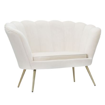 Modern 2 -sits soffa i sammet med gyllene järnfötter - Annina Viadurini
