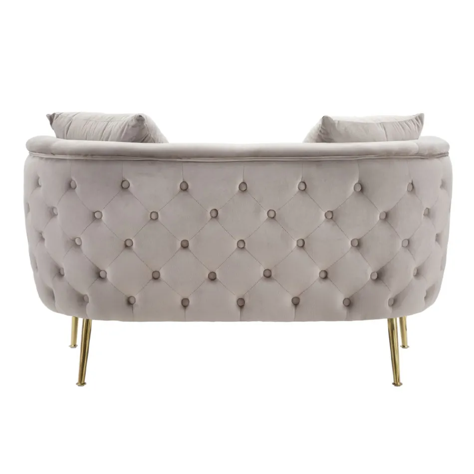 2 -sits soffa klädd i sammet med järnfötter - Annetta Viadurini