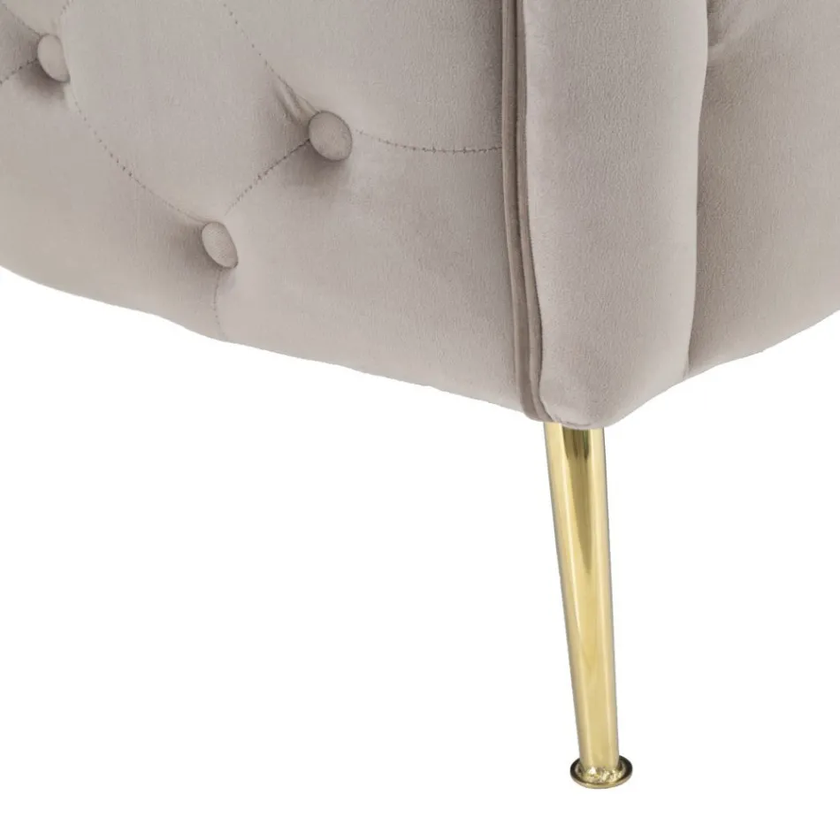 2 -sits soffa klädd i sammet med järnfötter - Annetta Viadurini