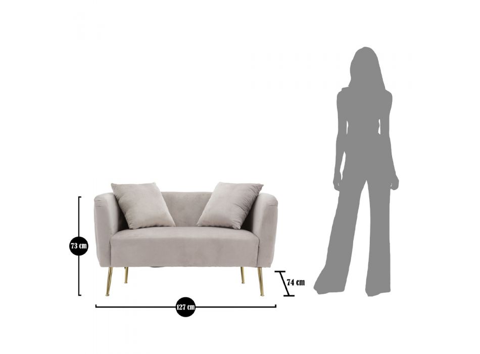 2 -sits soffa klädd i sammet med järnfötter - Annetta Viadurini