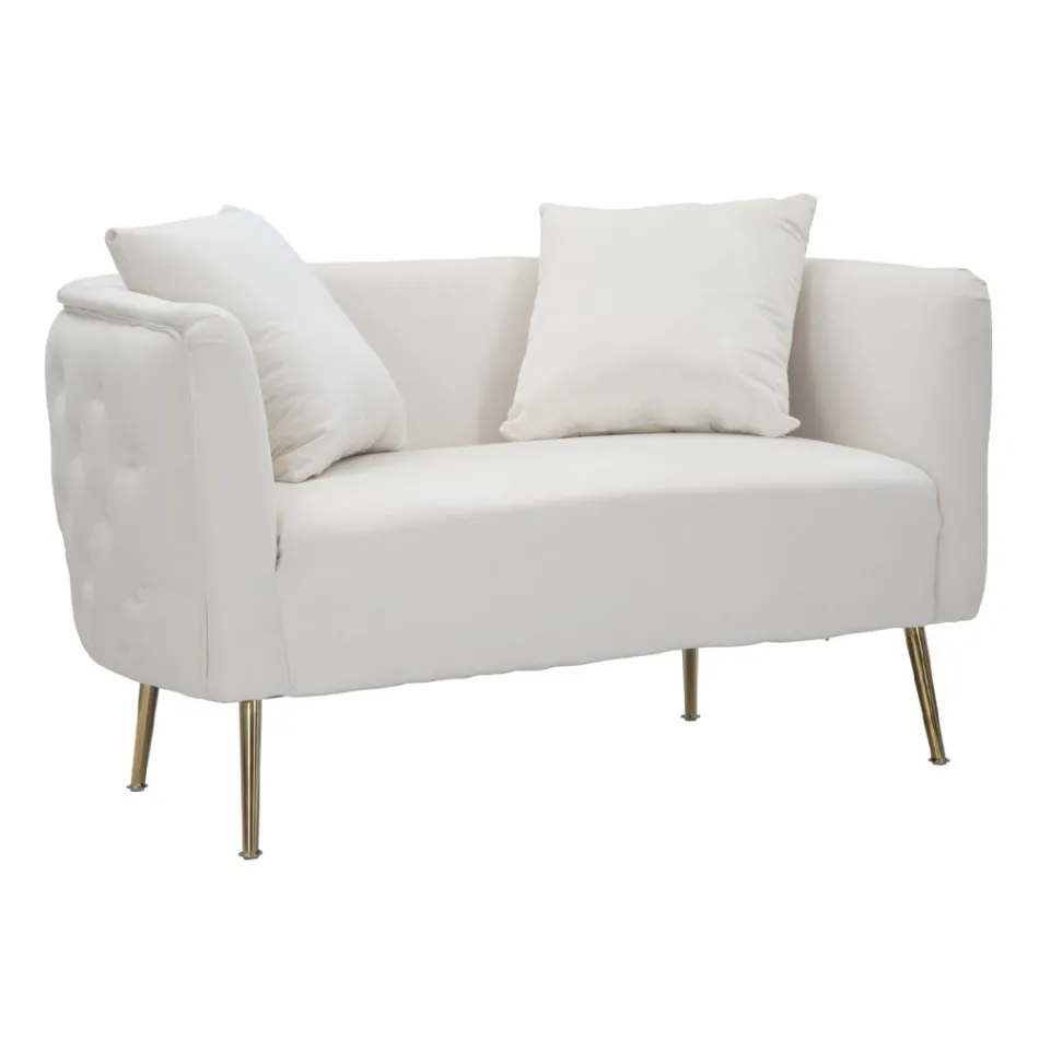 2 -sits soffa klädd i sammet med järnfötter - Annetta Viadurini