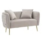 2 -sits soffa klädd i sammet med järnfötter - Annetta Viadurini