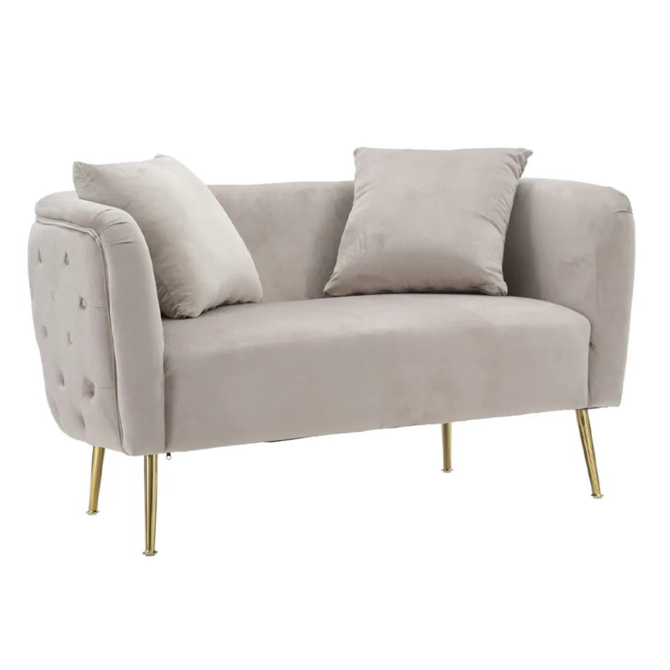 2 -sits soffa klädd i sammet med järnfötter - Annetta Viadurini