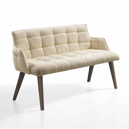 Modern soffa med sits täckt i tyg tillverkad i Italien - Clera Viadurini
