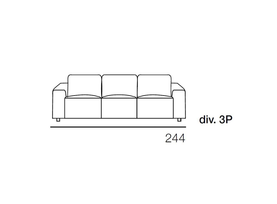 2- eller 3-sits soffa med utdragbara säten i Made in Italy-tyg - Alis Viadurini