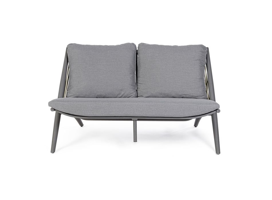 2-sits soffa i aluminium och rep med Homemotion-kuddar - Gillian