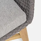 2-sits utomhussoffa i tyg med teakstruktur, Homemotion - Azeno Viadurini