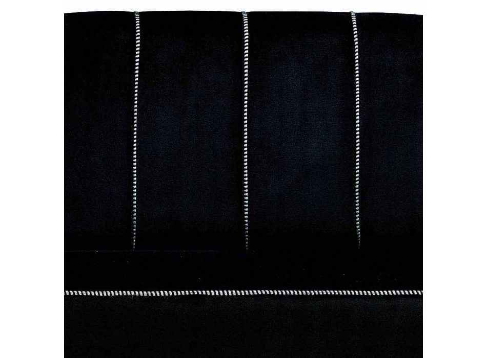 2 -sits soffa i svart sammet med kontrastsömmar tillverkad i Italien - Caster Viadurini