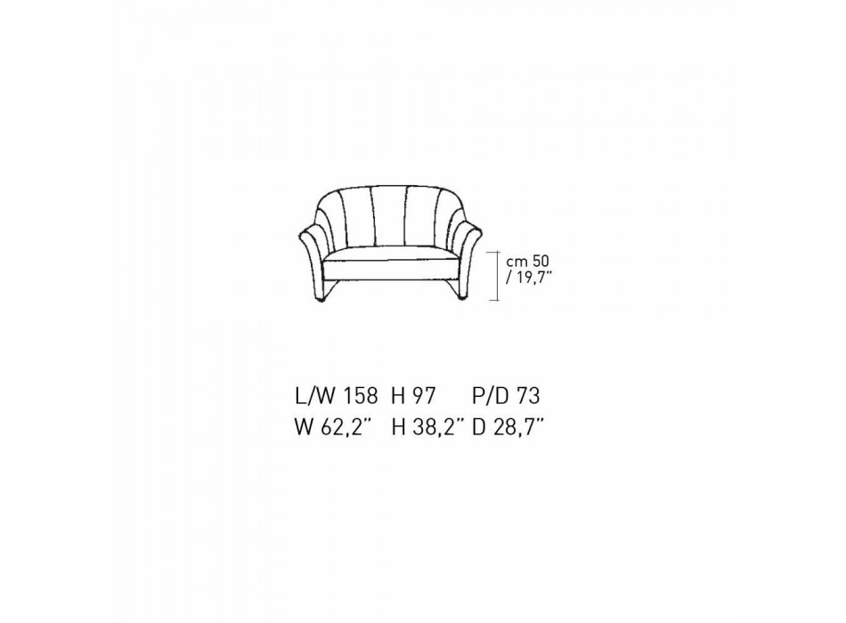 2 -sits soffa i svart sammet med kontrastsömmar tillverkad i Italien - Caster Viadurini