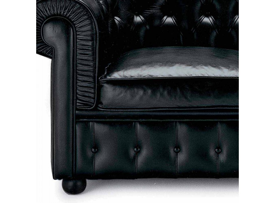 2 -sits soffa täckt i läder med träfötter tillverkade i Italien - Idra