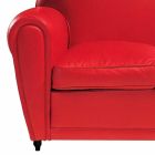 2 -sits soffa täckt i läder med lackade fötter tillverkade i Italien - Pegolo Viadurini