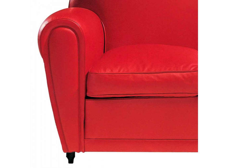 2 -sits soffa täckt i läder med lackade fötter tillverkade i Italien - Pegolo