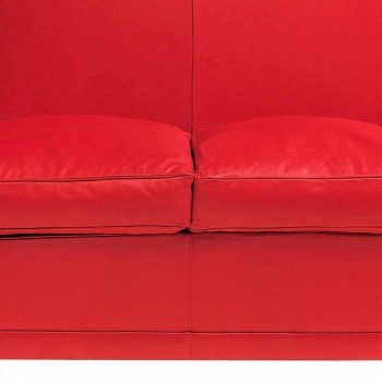 2 -sits soffa täckt i läder med lackade fötter tillverkade i Italien - Pegolo