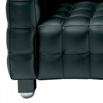 2 -sits soffa klädd i quiltat effektläder tillverkat i Italien - Vesuvio