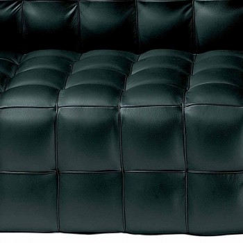 2 -sits soffa klädd i quiltat effektläder tillverkat i Italien - Vesuvio
