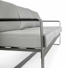 3-sits utomhus soffa med ryggkuddar och säte i tyg - Mirea Viadurini