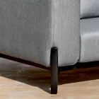 3-sits utomhussoffa i aluminium med sittpuff och schäslong - Filomena Viadurini