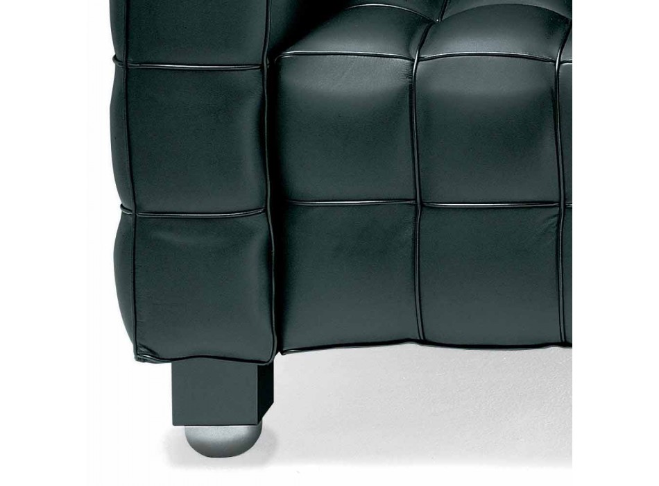 3 -sits soffa i kvalitet Made in Italy Quiltat effektläder - Vesuvius