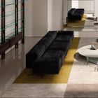 3-sits soffa i extra klart glas och tygsits tillverkad i Italien - Rory Viadurini
