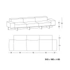 3-sits soffa i extra klart glas och tygsits tillverkad i Italien - Rory Viadurini