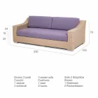 3 sits soffa Utomhus polyeten och Joe Tempotest Viadurini