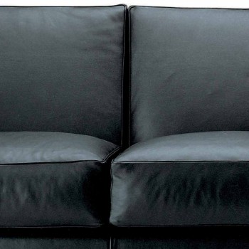 3 -sits soffa täckt i läder med valnötfötter tillverkade i Italien - Alessandria
