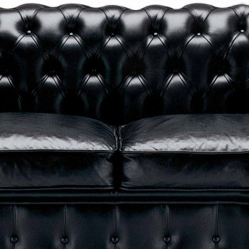 3 -sits soffa klädd i läder med lackade fötter tillverkade i Italien - Idra