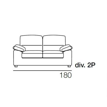 2- eller 3-sits soffa i vitt tygdesign Tillverkad i Italien - Abudhabi