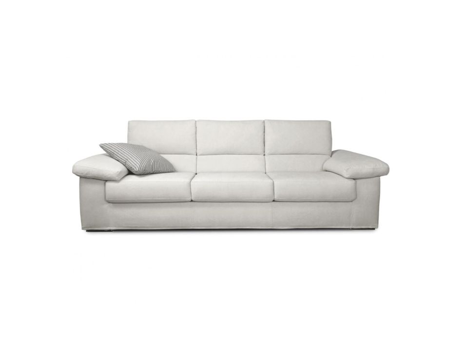 2- eller 3-sits soffa i vitt tygdesign Tillverkad i Italien - Abudhabi Viadurini