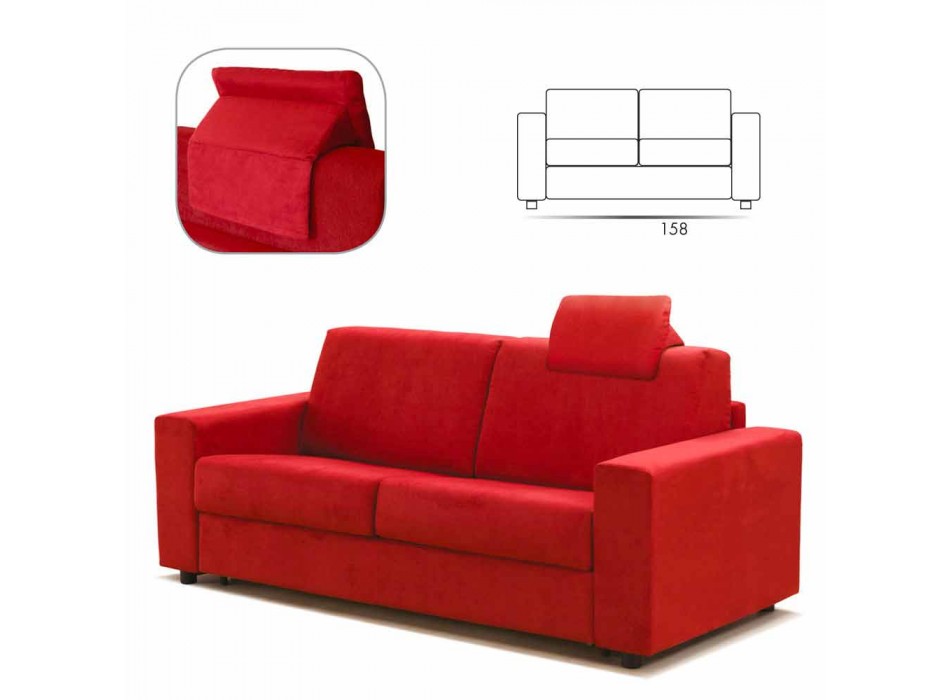 2-sits modern soffa / tyg av imitationsläder tillverkad i Italien Mora Viadurini
