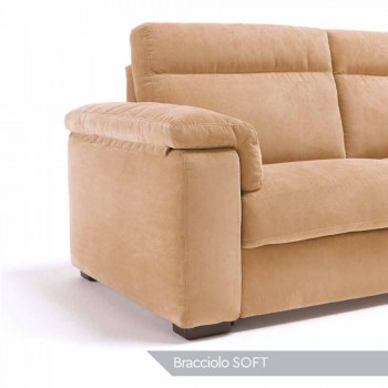 Design 2-sits soffa i tyg eller ekologiskt läder Lilia, tillverkad i Italien