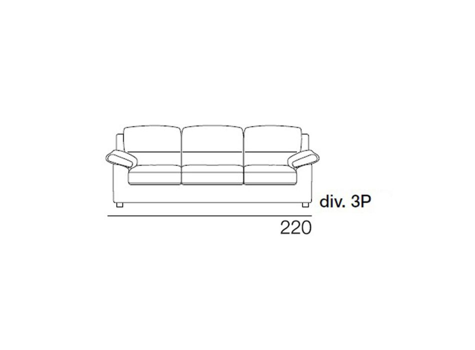 3-sits soffa med vändbar sittpuff i tyg Tillverkad i Italien - Budapest Viadurini