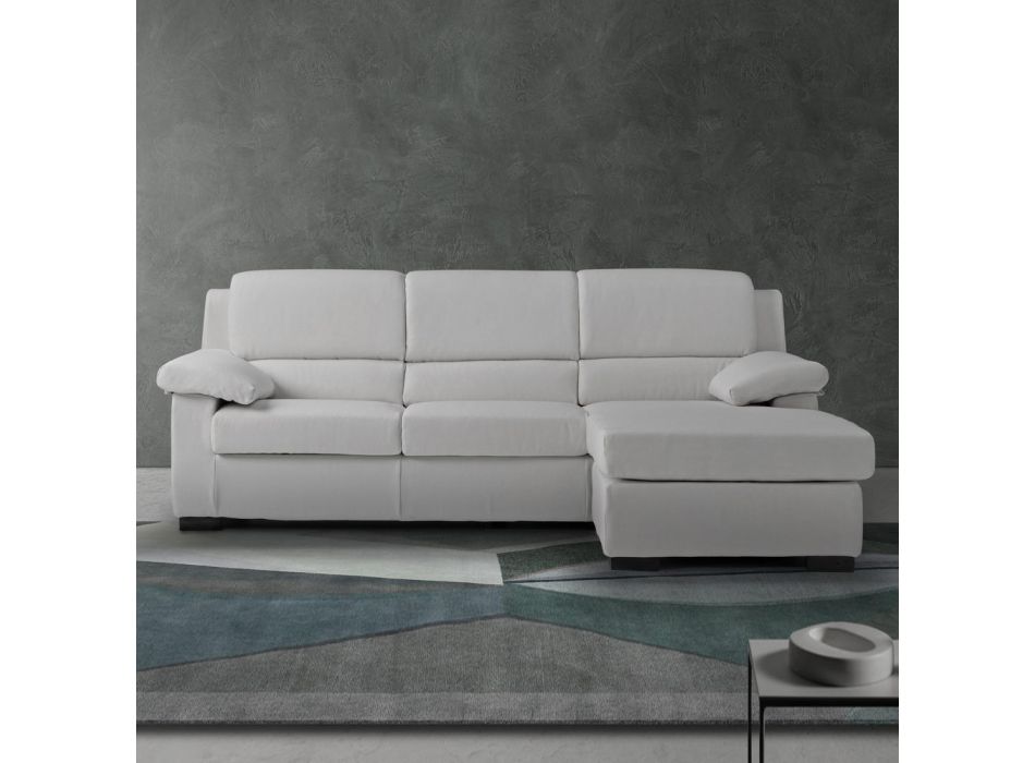 3-sits soffa med vändbar sittpuff i tyg Tillverkad i Italien - Budapest Viadurini