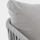 Homemotion - Rubio 3 Seater Design Utesoffa i vitt och grått Viadurini