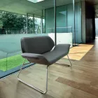 Soffa i kromat stål och äkta kohud Cesare Viadurini