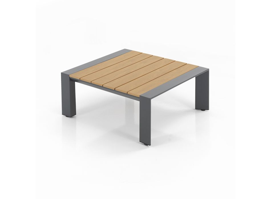 Hörnsoffa med soffbord för utomhus och inomhus i aluminium - Mettre Viadurini