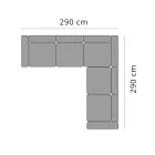 5-sits utomhus hörnsoffa i aluminium 3 ytskikt, lyx - Filomena Viadurini