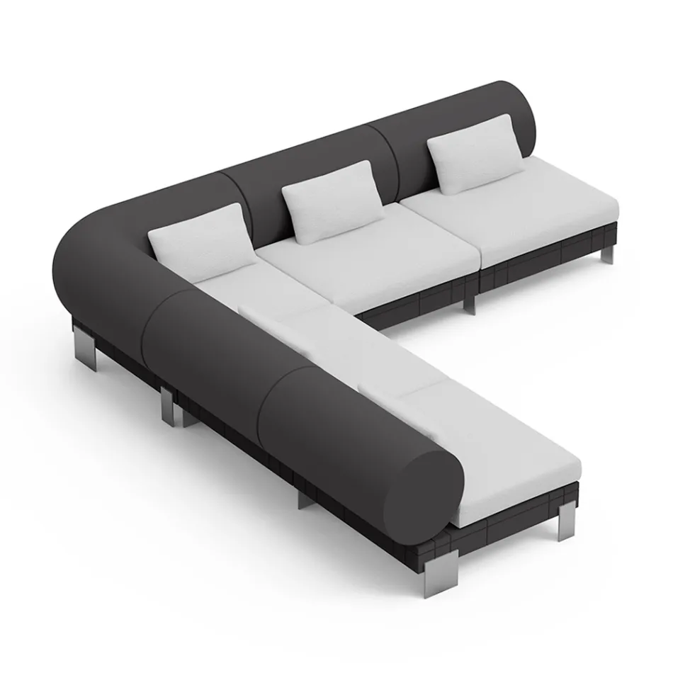 Vardagsrumshörnsoffa i polyeten i olika färger - Orbis Viadurini